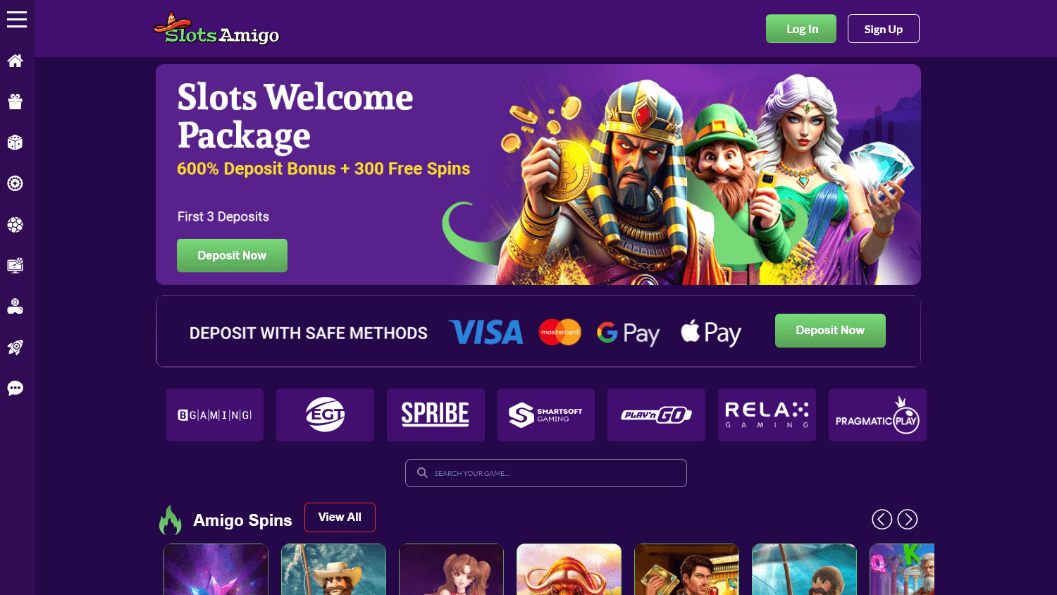 SlotsAmigo Casino Desktop screenshot